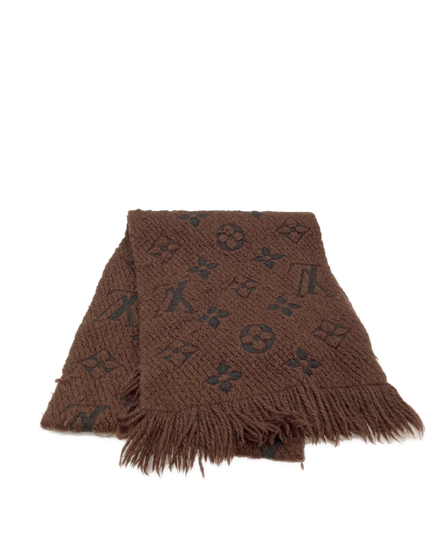 C*a様 Louis Vuitton エシャブルロゴマニア　ブラウン マフラー 中古・古着通販】LOUIS VUITTON (ルイ ヴィトン) エシャルプ・ロゴ