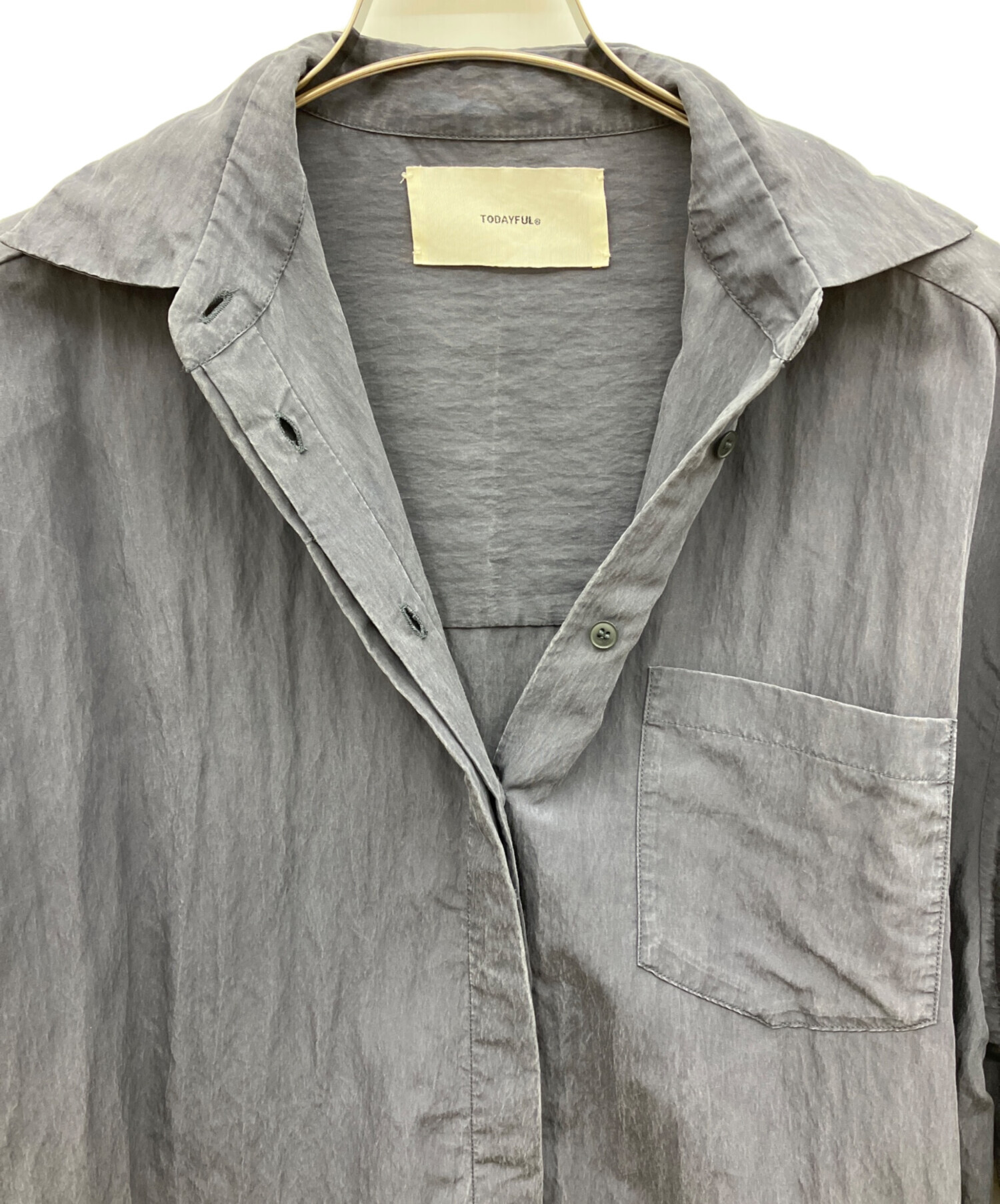 中古・古着通販】TODAYFUL (トゥデイフル) Silky Pocket Shirts グレー