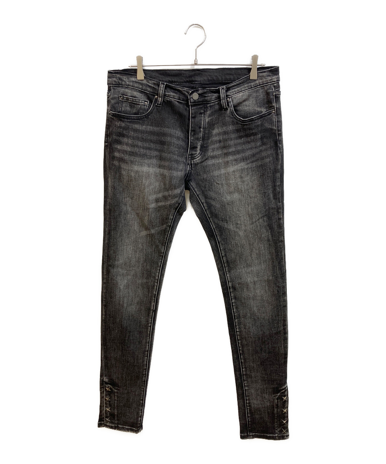 mnmlブラックデニム 32 mnmlデニム サイズ32 ダメージスキニー mnml