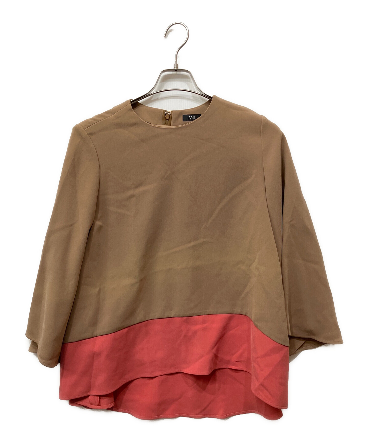 エムフィル ブラウス 極美品 エムフィル M fil フリル ハーフボタン 