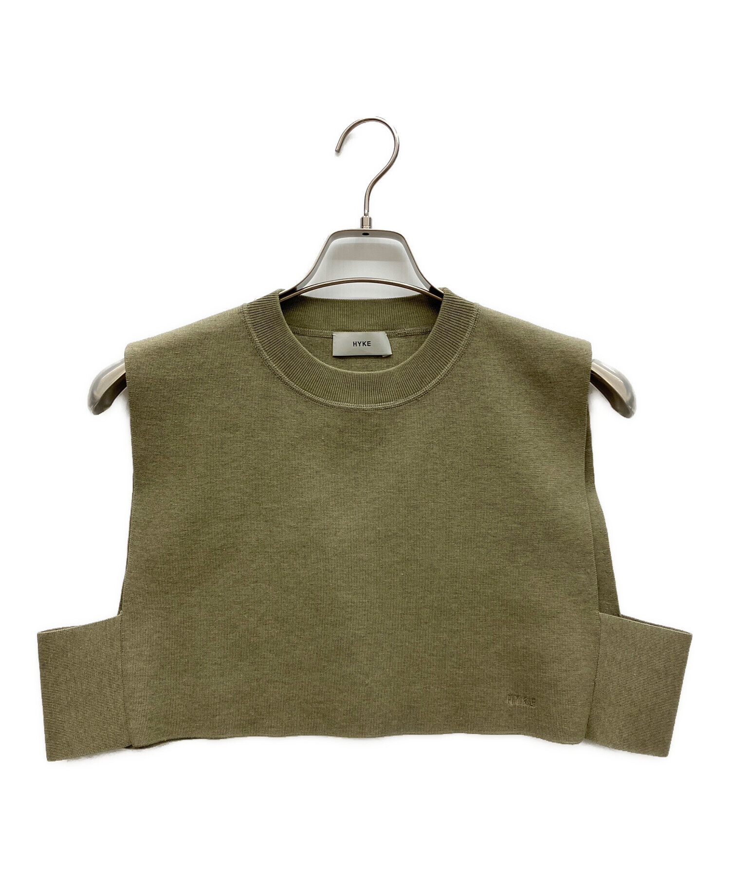 中古・古着通販】HYKE (ハイク) CREW NECK CROP TOP カーキ サイズ