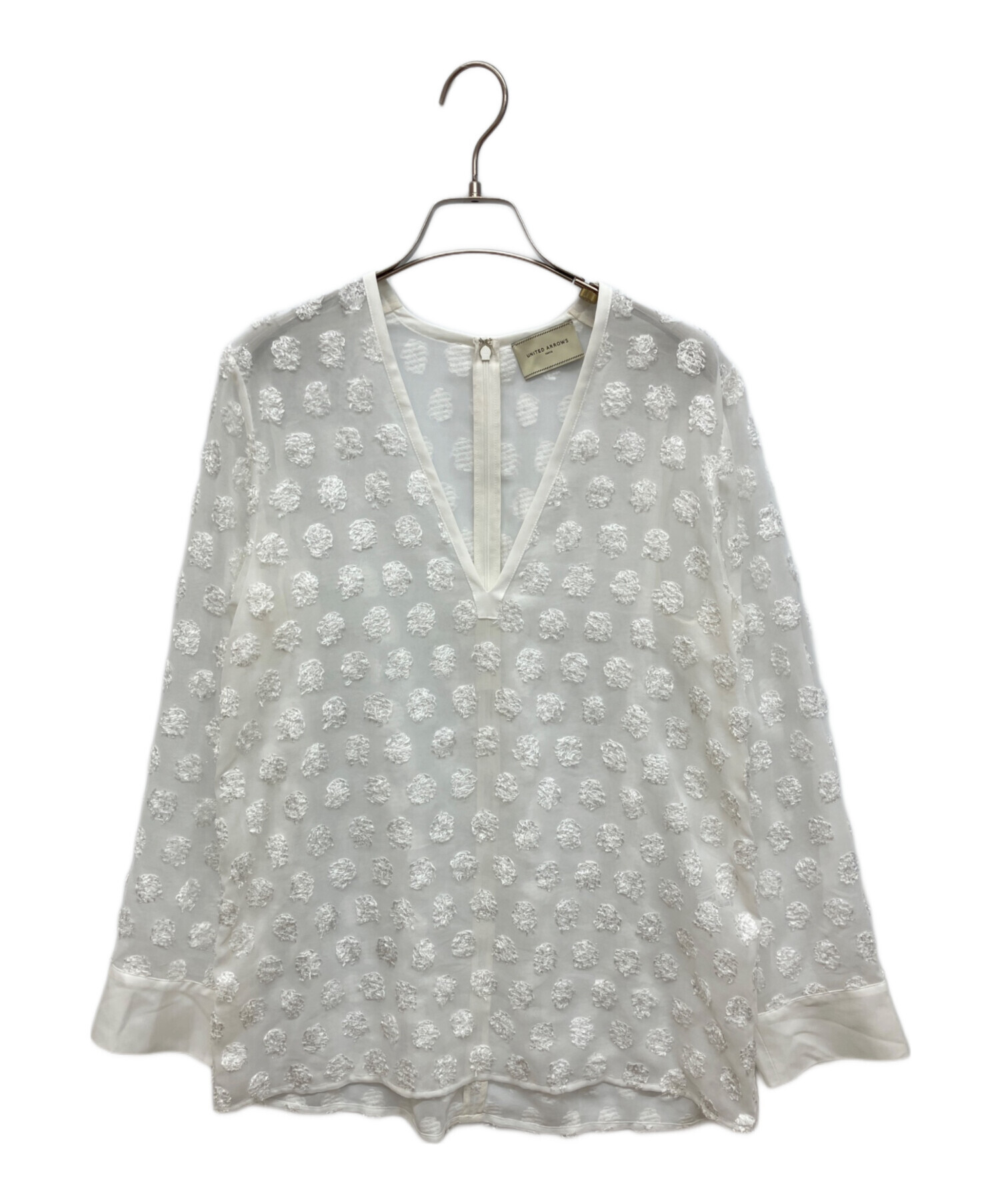 【美品】UNITEDARROWSシアージャガードブラウス　ラメ黒 UNITED ARROWS - 【美品】UNITEDARROWSシアージャガードブラウス ラメ
