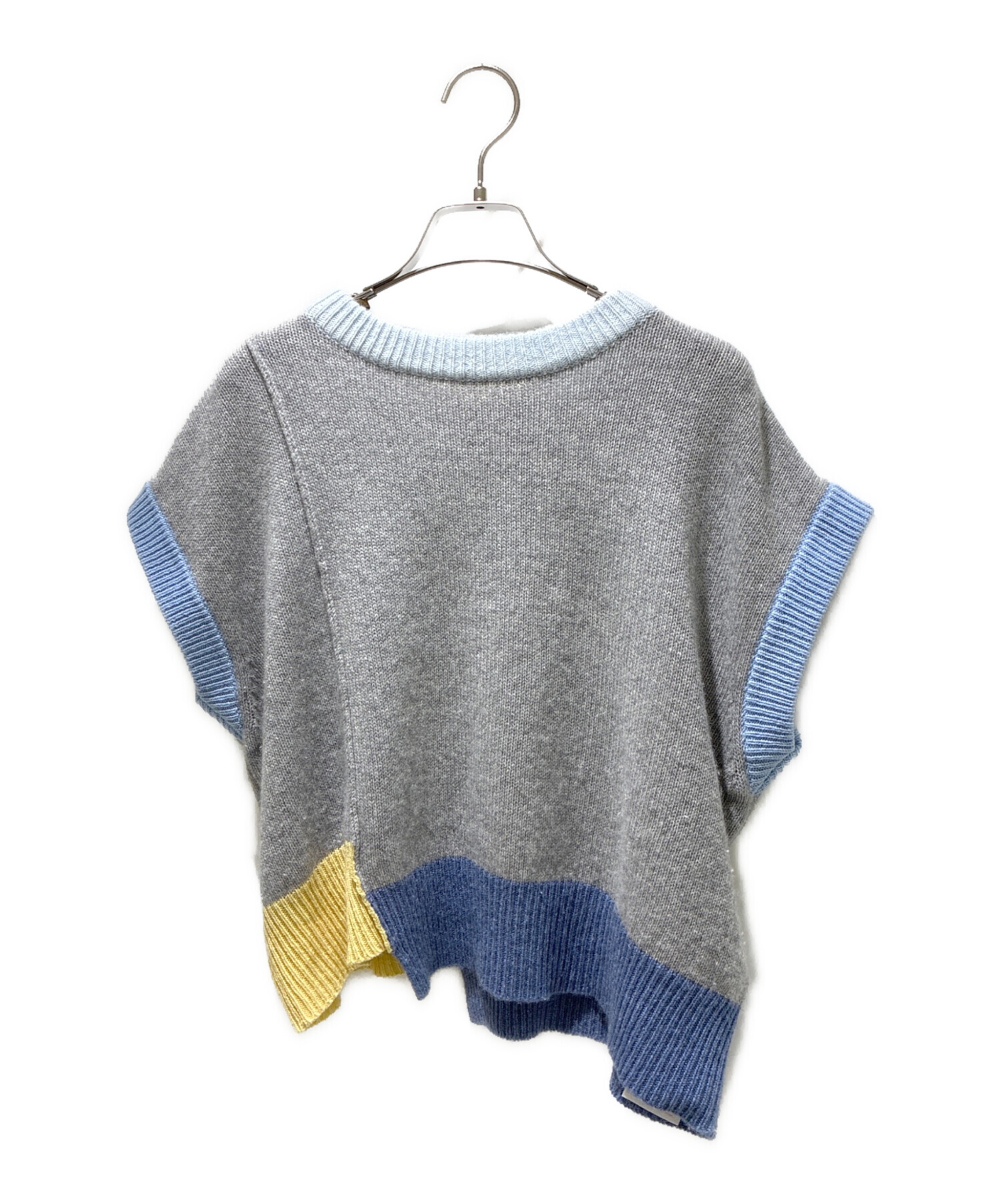 ★美品★マルニ ノースリーブニット モヘア カシミヤ パンクMARNI ブルー 中古・古着通販】MARNI (マルニ) カラーブロックノースリーブニット