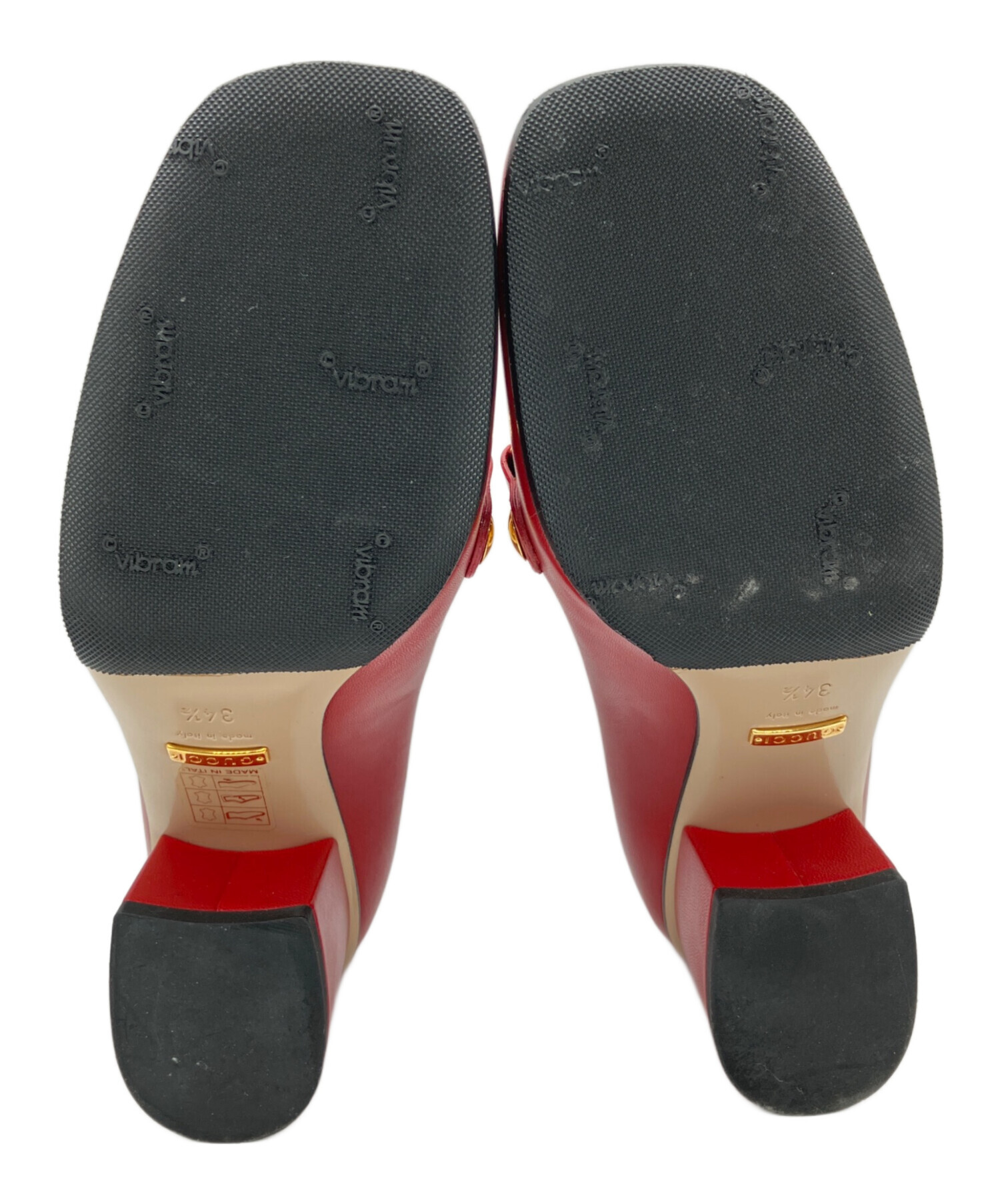 中古・古着通販】GUCCI (グッチ) ミッドヒールパンプス レッド サイズ