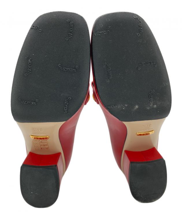 中古・古着通販】GUCCI (グッチ) ミッドヒールパンプス レッド サイズ