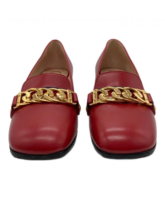 中古・古着通販】GUCCI (グッチ) ミッドヒールパンプス レッド サイズ