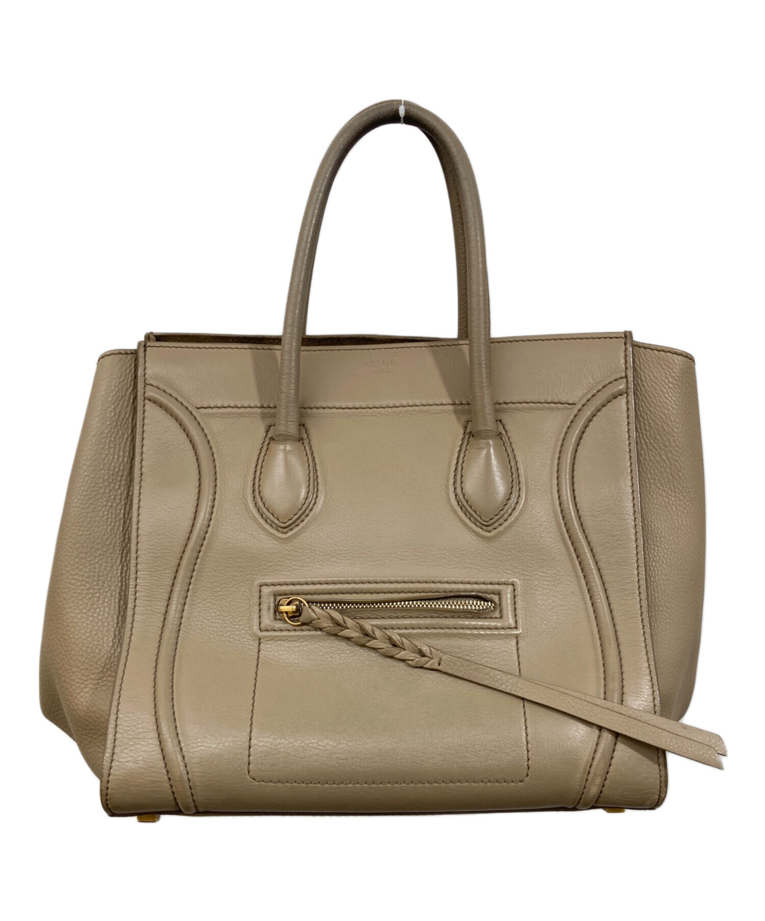中古・古着通販】CELINE (セリーヌ) レザートートバッグ グレージュ 