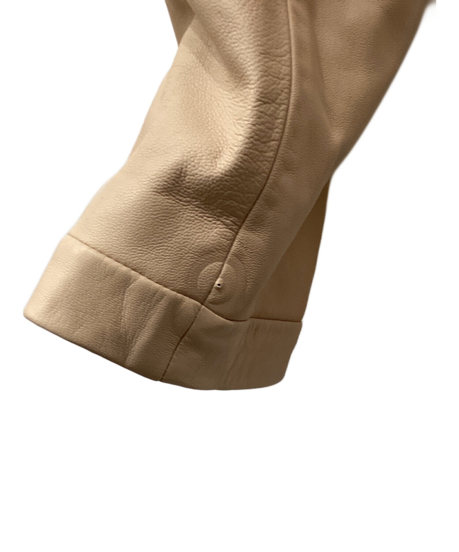 アナイ　ANAY ベージュ　ラムレザージャケット　サイズ３８ 中古・古着通販】ANAYI (アナイ) ラムレザードットボタン ジャケット