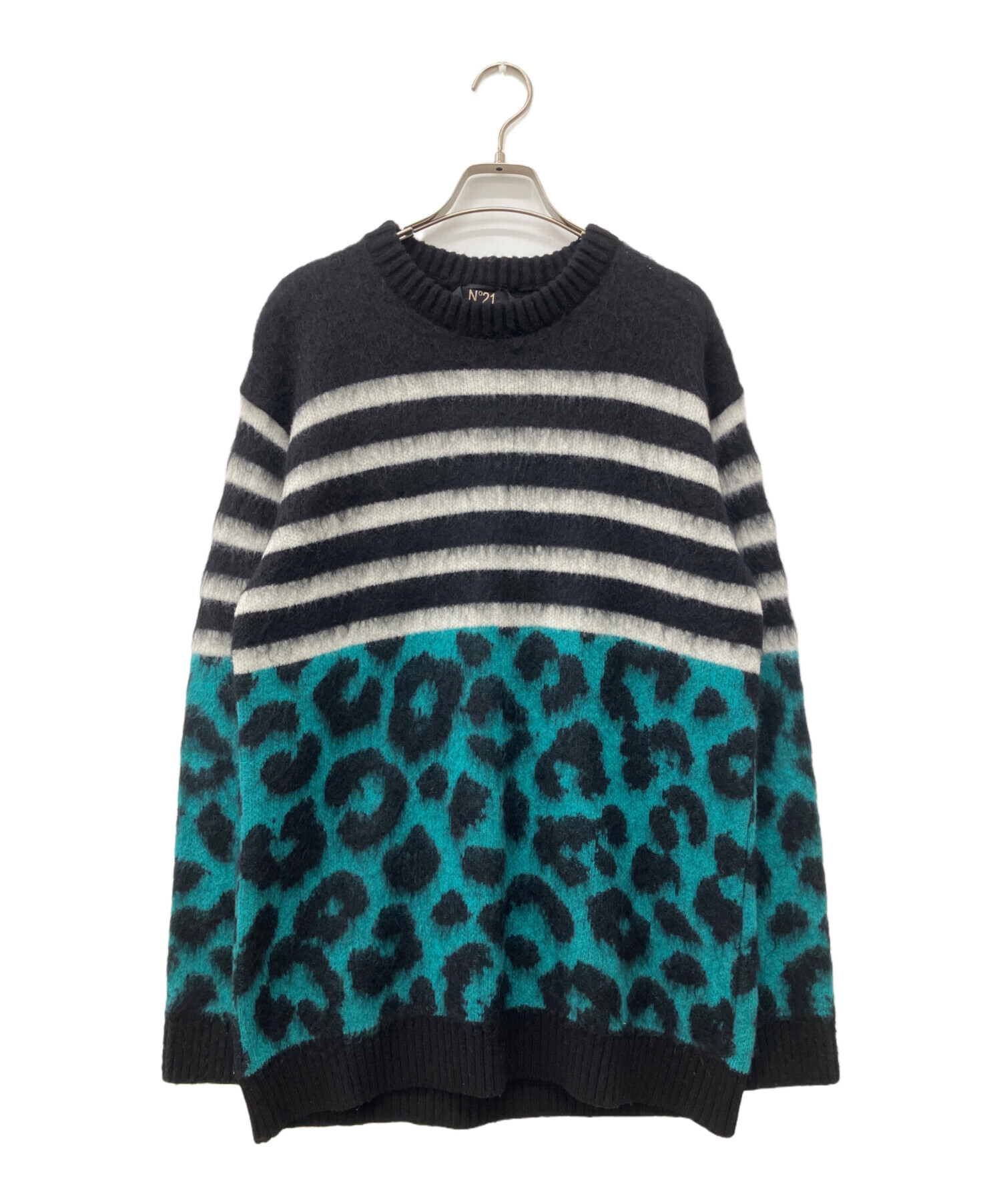 【未使用】ヌメロヴェントゥーノ N°21 モヘアワイドクロップドニット セーター 新品 N°21 イタリア製 モヘアニット ヌメロヴェントゥーノ未使用 タグ付き