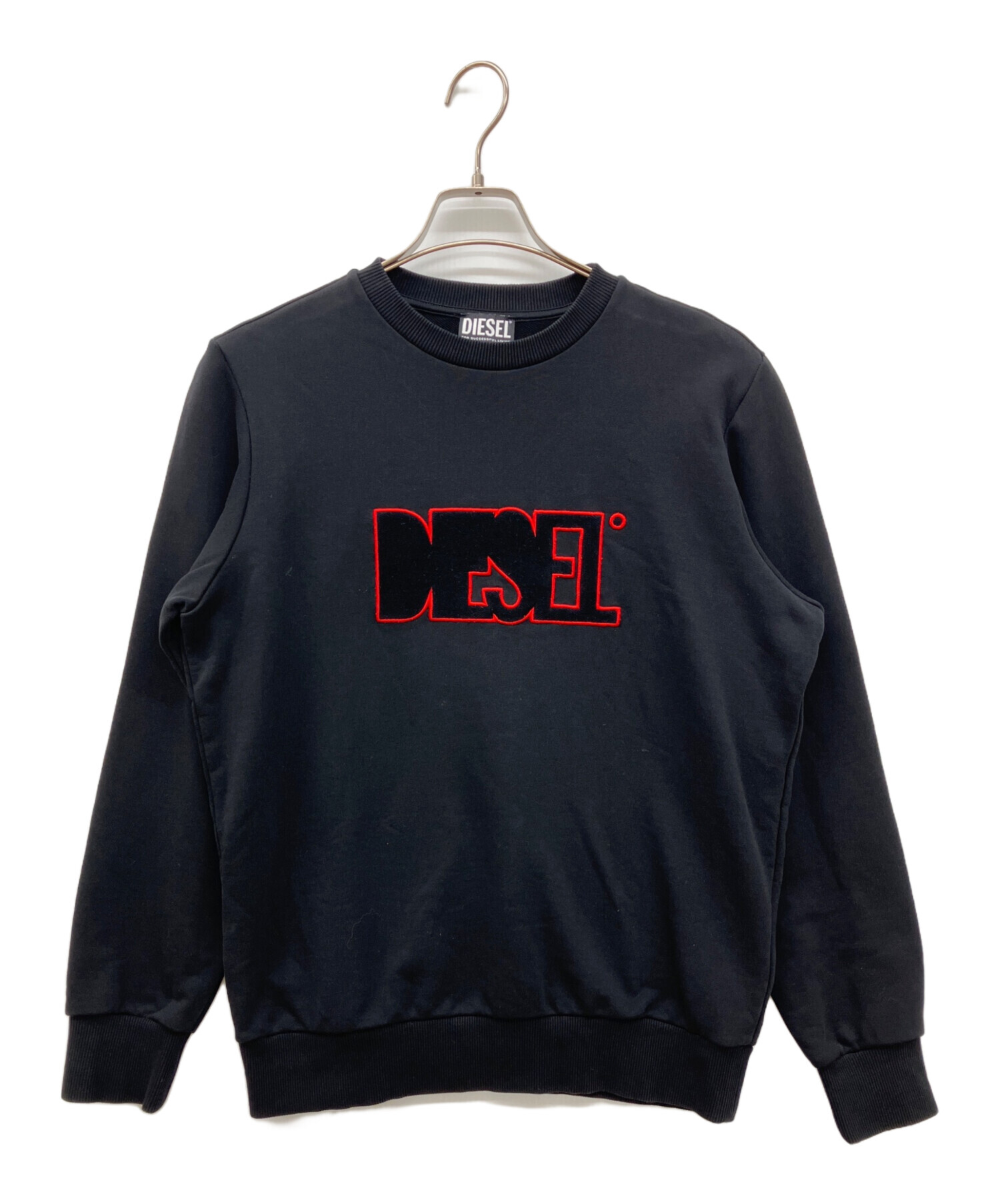 美品✨DIESEL ディーゼル ロゴ スウェット ブラック L デカロゴ DIESEL 