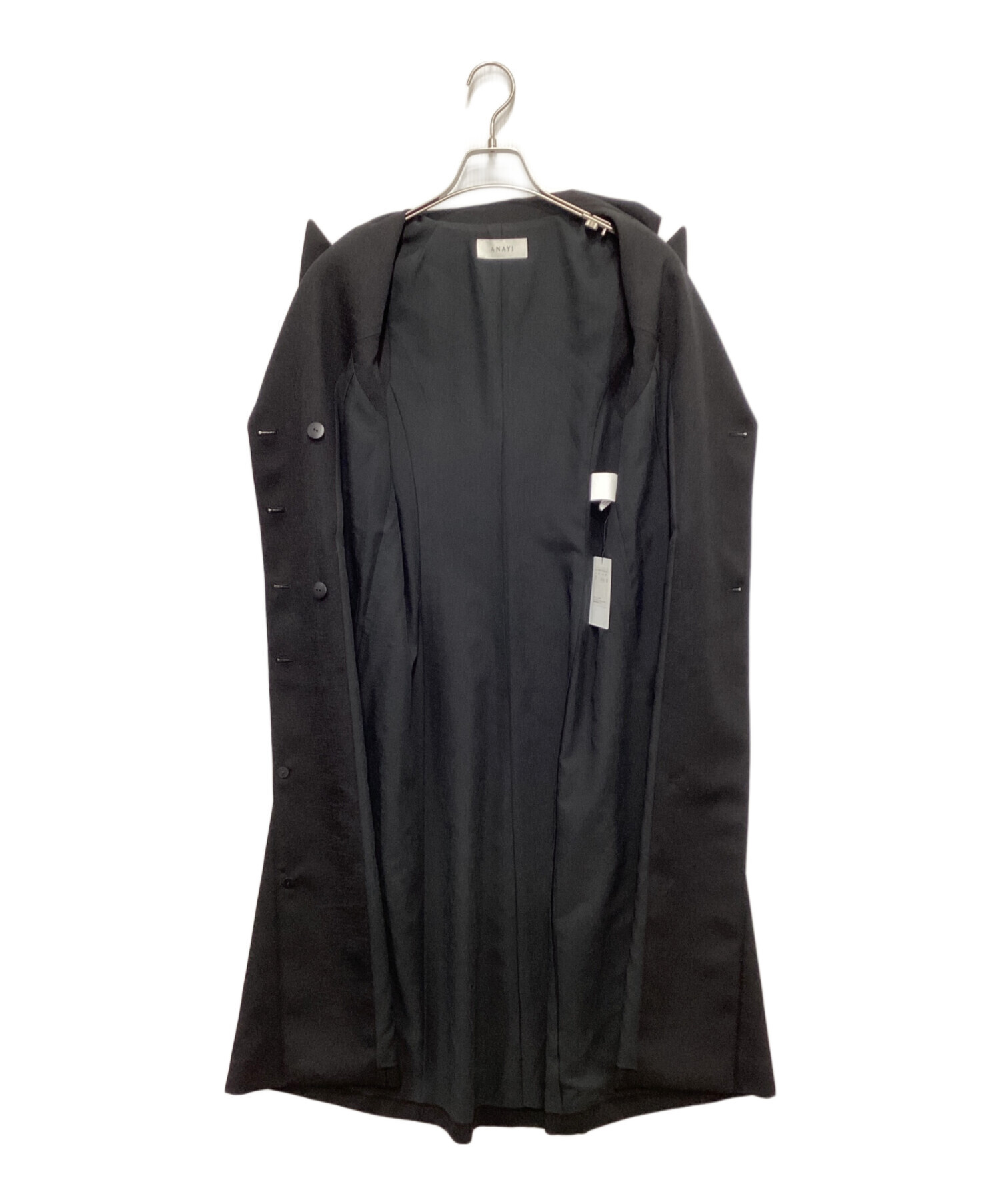中古・古着通販】ANAYI (アナイ) リネンライクジレワンピース ブラック