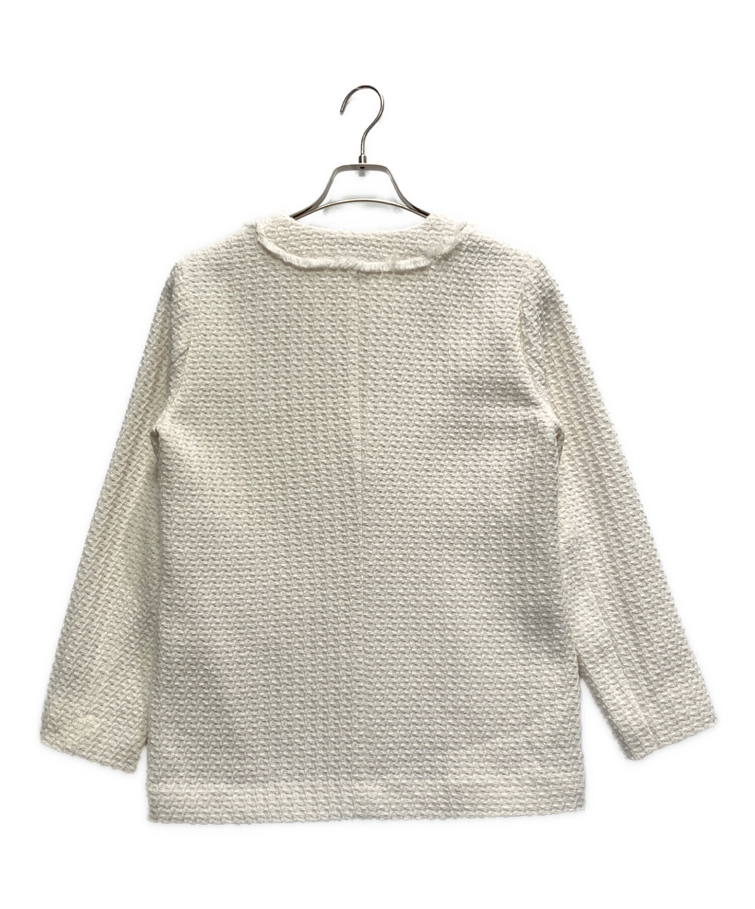 INDIVI ジャケット　未使用　サイズ48 中古・古着通販】INDIVI (インディヴィ) ツイードノーカラージャケット