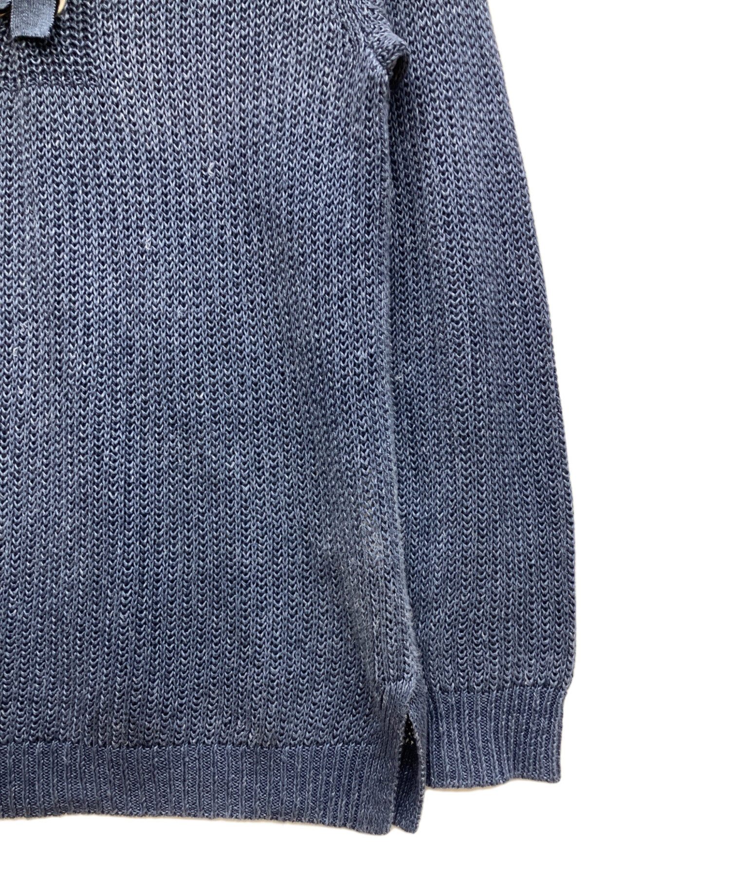 ポロラルフローレン インディゴ リネンニット リボン付 ハイクラスクリーニング済 中古・古着通販】POLO RALPH LAUREN (ポロ・ラルフローレン) リネンV