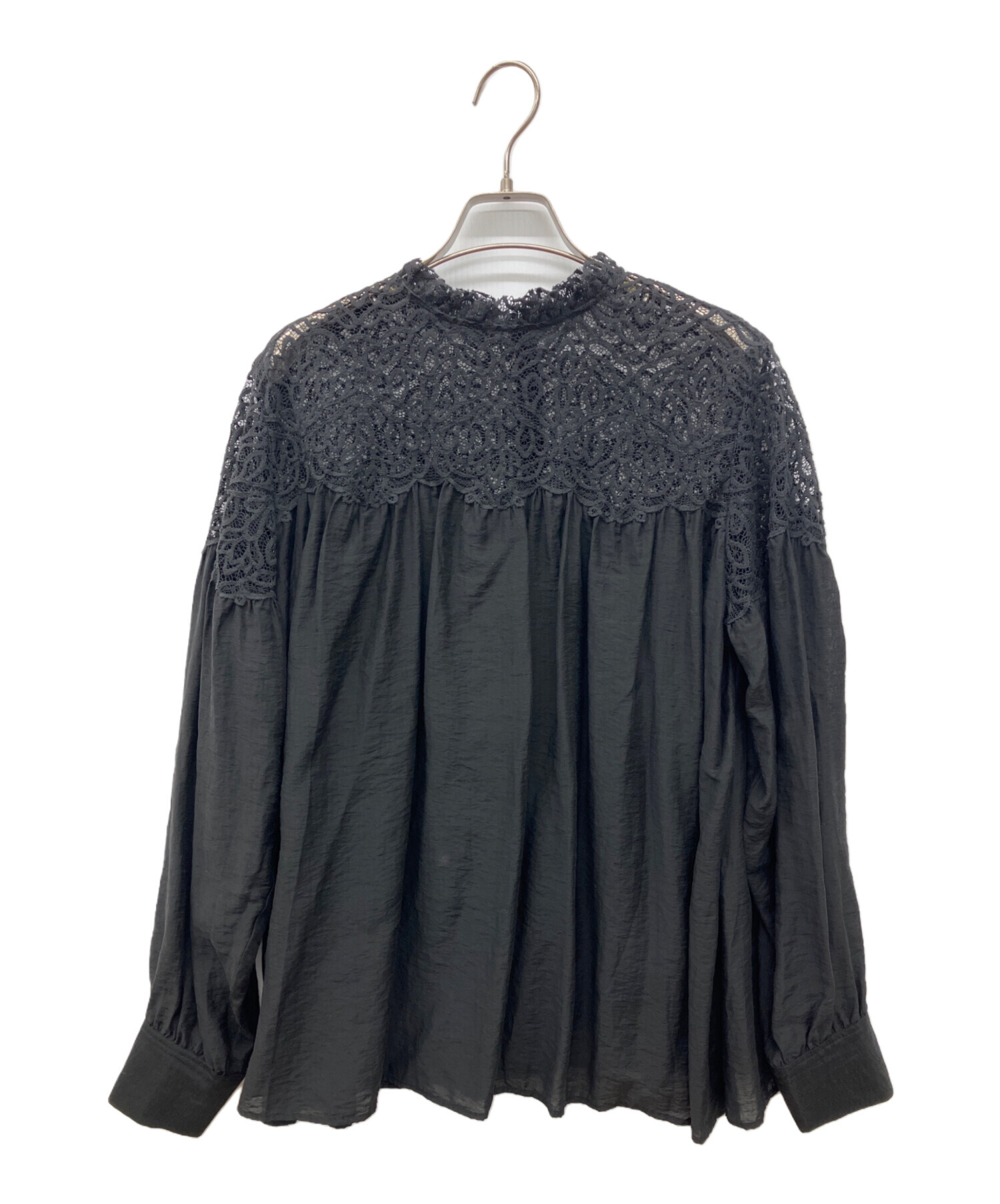 中古・古着通販】IENA (イエナ) レースコンビシアーブラウス ブラック