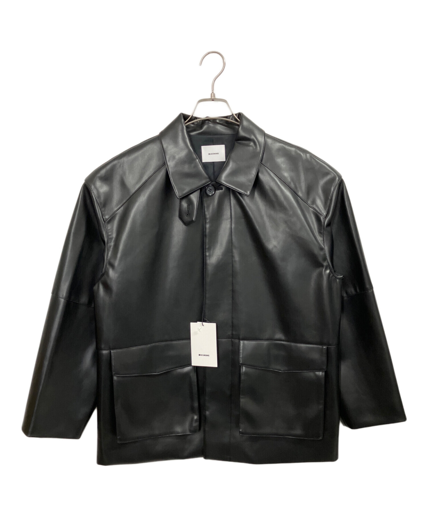【新品タグ付き】MIESROHE T/Cカバーオールジャケット 中古・古着通販】MIESROHE (ミースロエ) フェイクレザーカバーオール