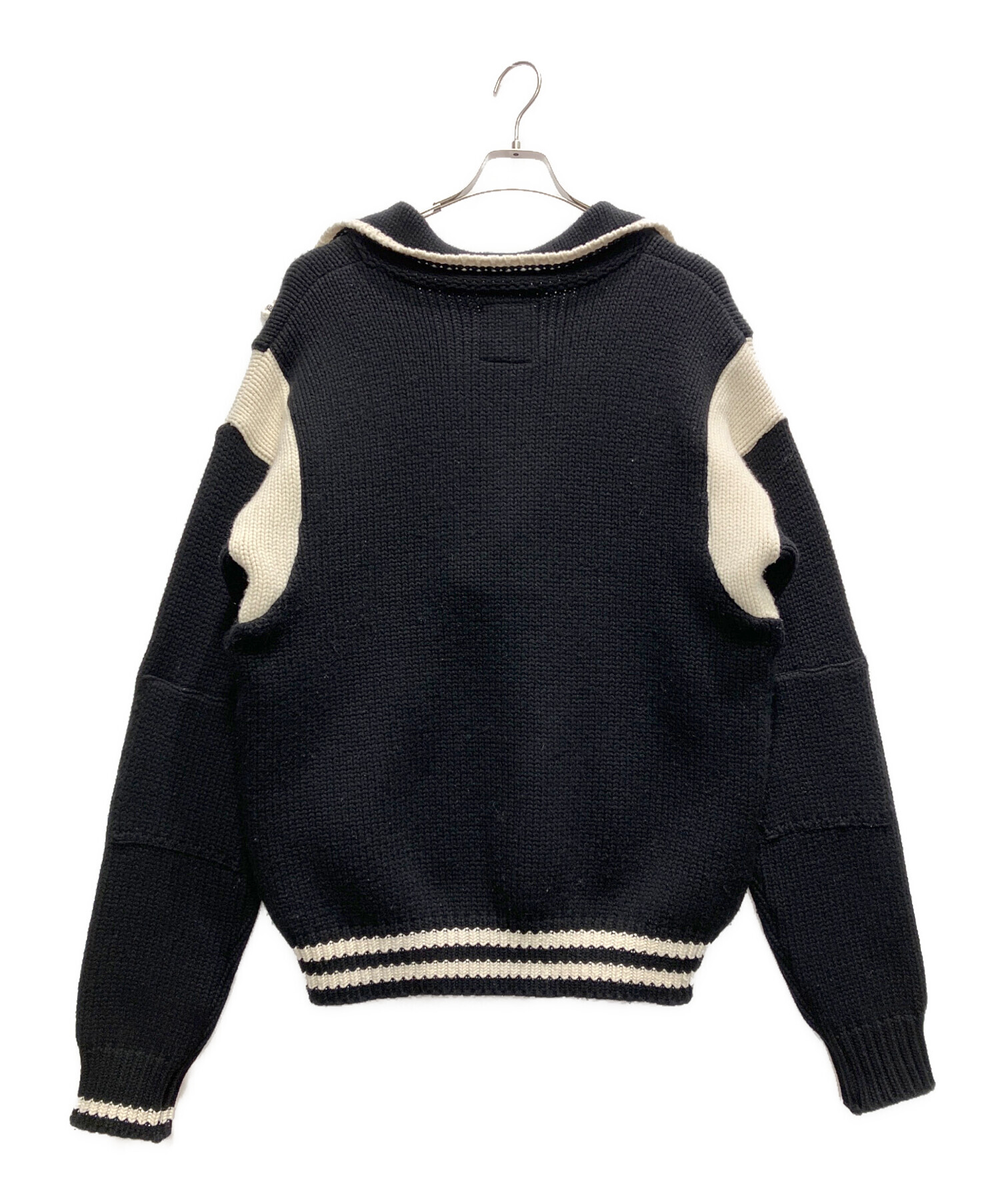 ALONE アローン ニット・セーター メンズ 【古着】【中古】 中古・古着通販】ALONE (アローン) スキッパーニット ブラック サイズ