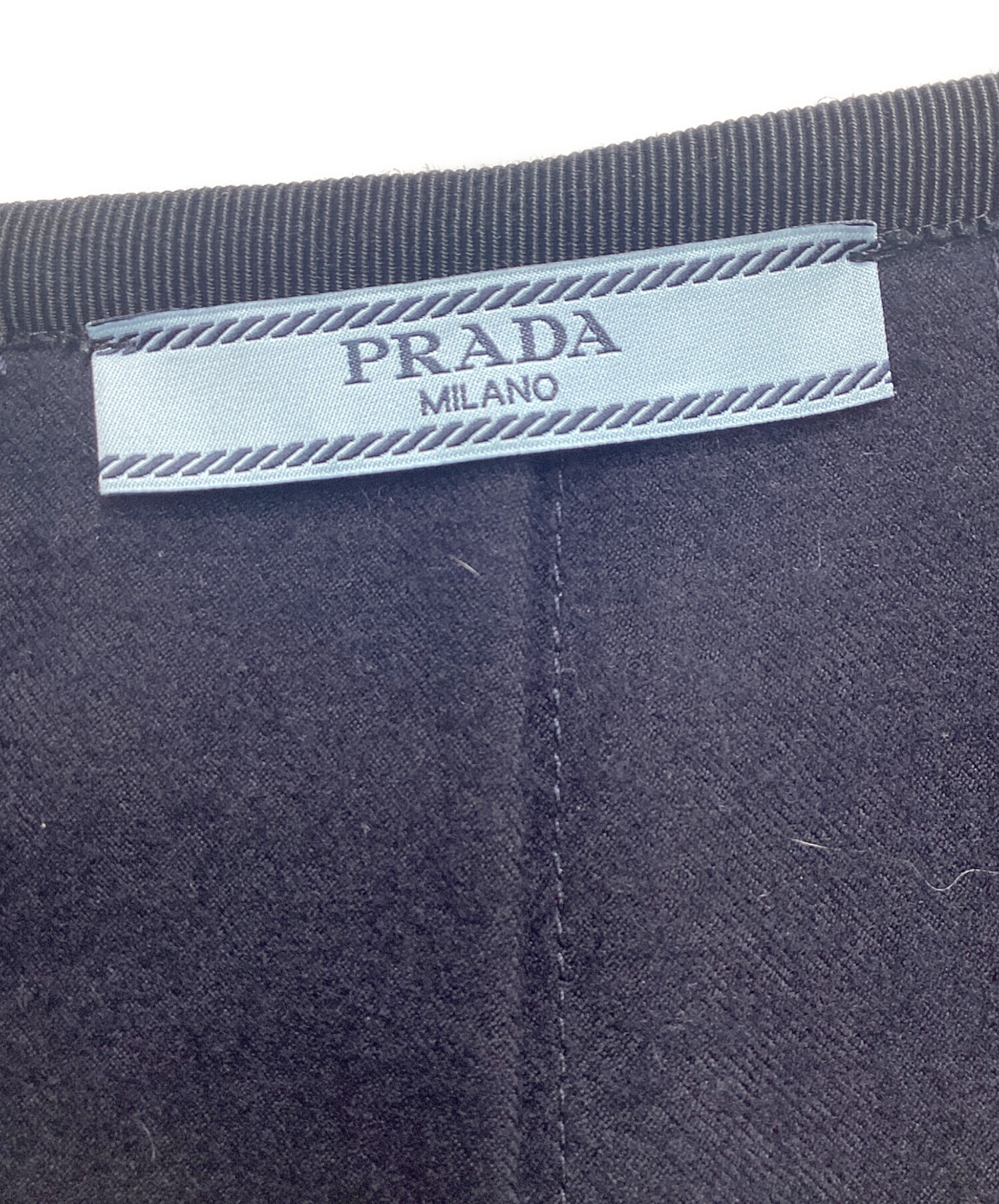 PRADA プリーツスカート サイズ36 中古・古着通販】PRADA (プラダ) ウールプリーツスカート ネイビー