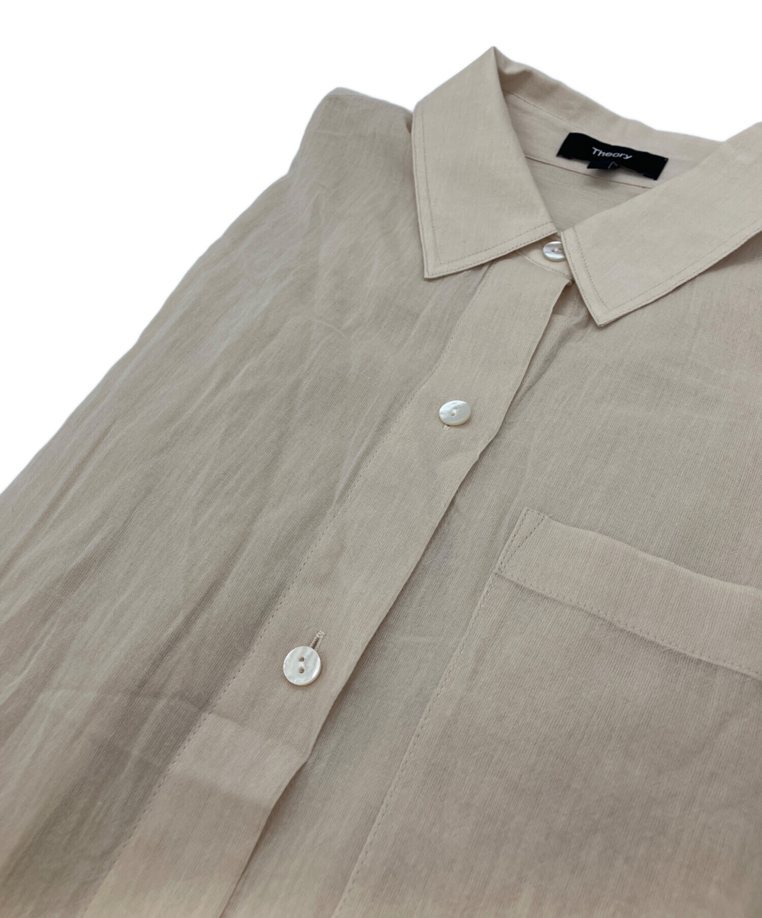 theory　20ss 半袖シャツ　ベージュ 中古・古着通販】theory (セオリー) 半袖シアーシャツ ベージュ サイズ