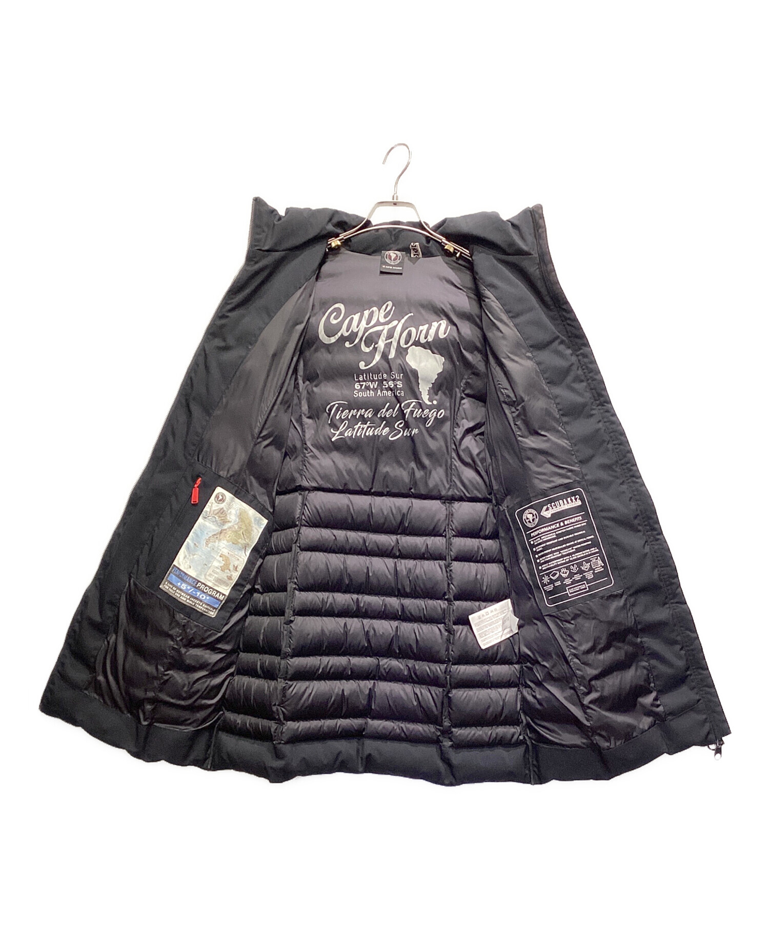 中古・古着通販】CAPE HORN (ケープホーン) 切替ダウンコート ブラック