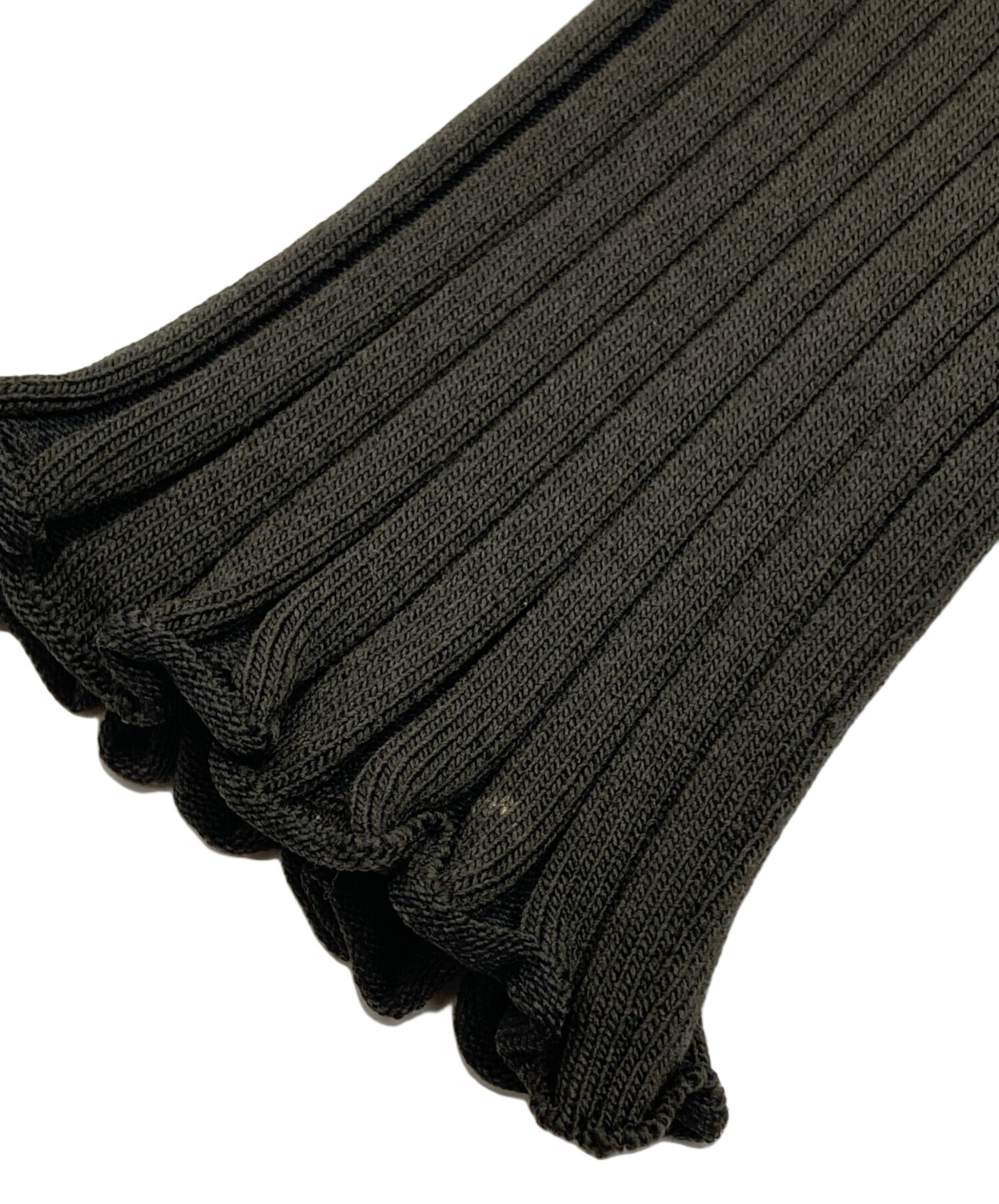 中古・古着通販】FETICO (フェティコ) RIB KNIT SLIT TOP ブラウン