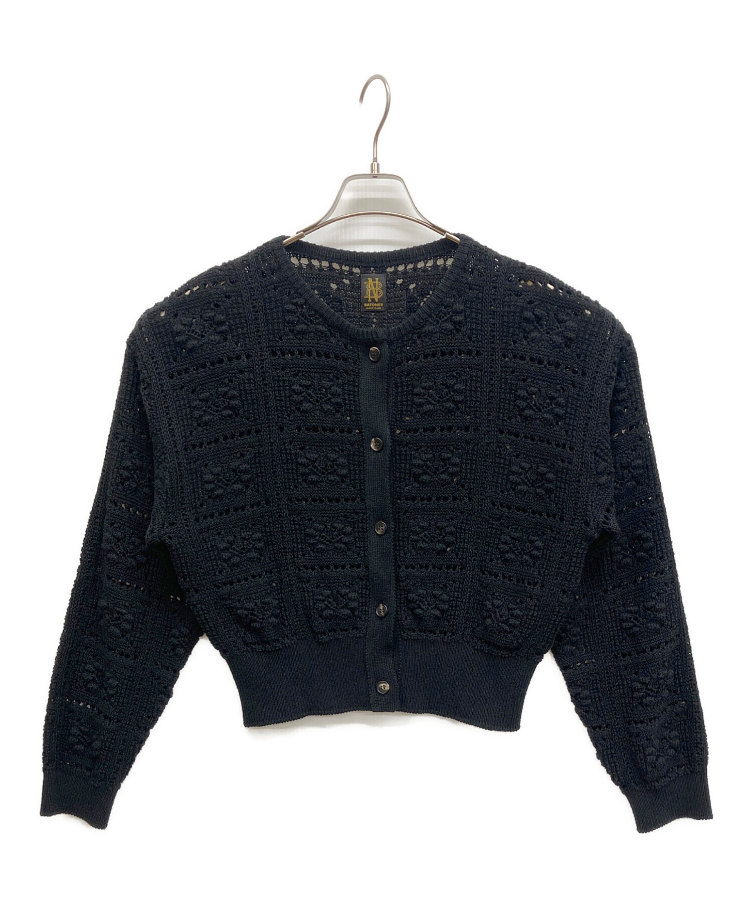 【美品】  BATONER / バトナ― | 2021AW | RIB V-NECK カーディガン | 2 | ブラック | レディース BATONER - 【美品】 BATONER / バトナ― | 2021AW | RIB V-NECK