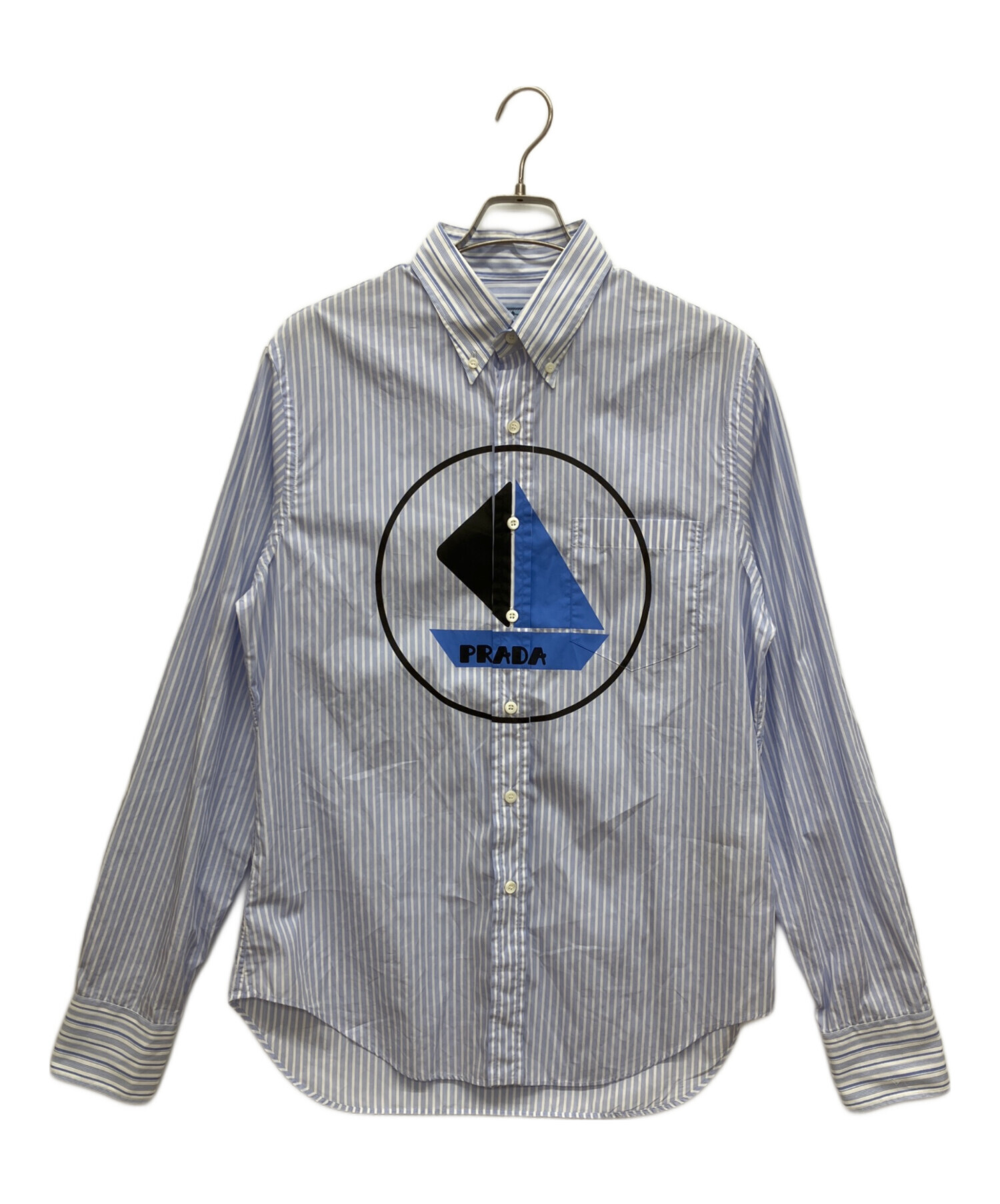 中古・古着通販】PRADA (プラダ) ストライプBDシャツ ボタンダウン