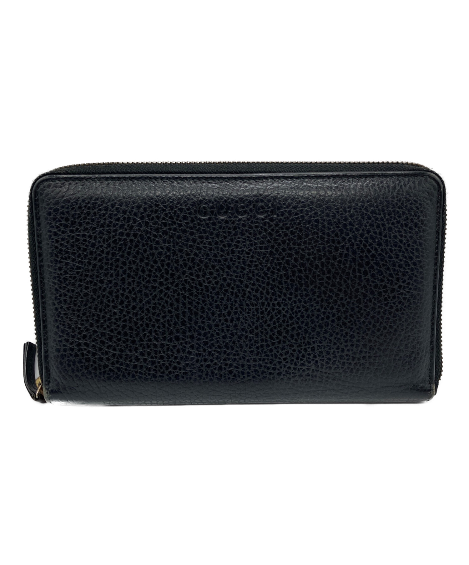 <GUCCI >グッチ シマ ラウンドファスナー 長財布 ブラック　箱あり GUCCI >グッチ シマ ラウンドファスナー 長財布 ブラック 箱あり