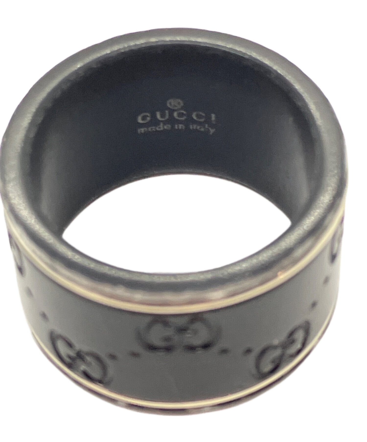 中古・古着通販】GUCCI (グッチ) アイコンリング ブラック サイズ:9
