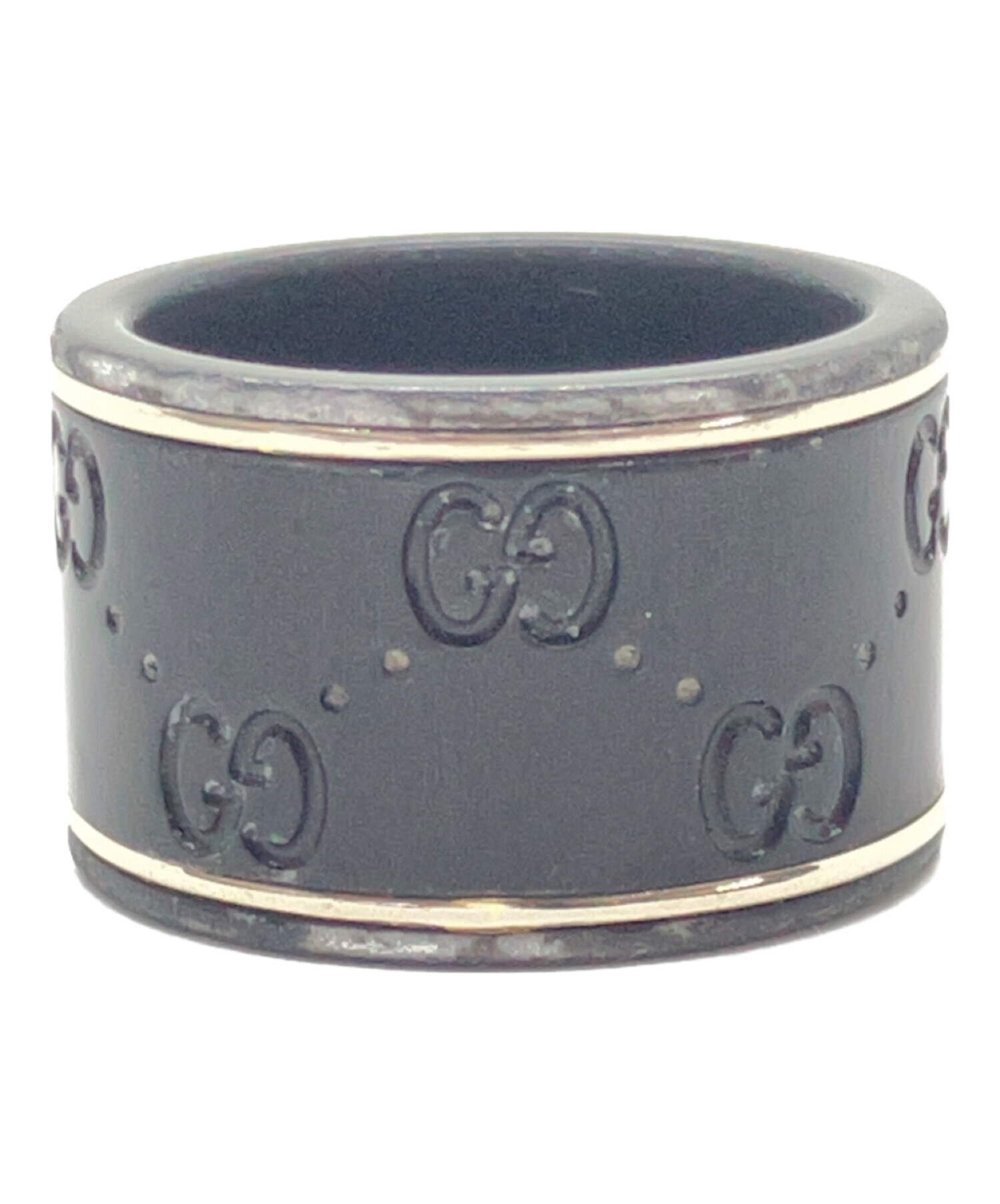 中古・古着通販】GUCCI (グッチ) アイコンリング ブラック サイズ:9