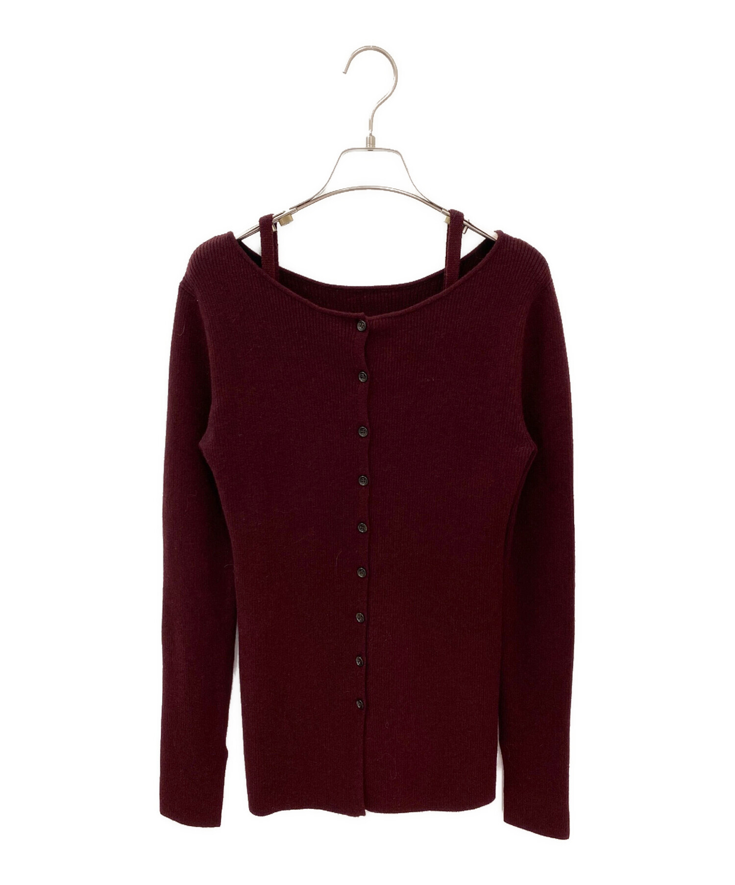 中古・古着通販】CLANE (クラネ) BUSTIER SET BOAT NECK KNIT CARDIGAN