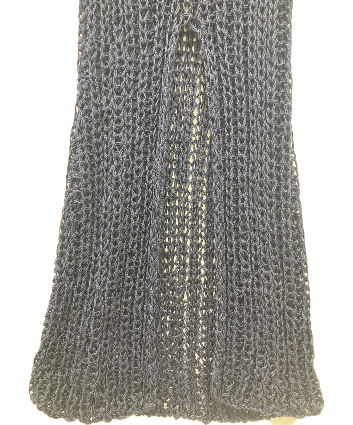中古・古着通販】CLANE (クラネ) BACK SLIT CROCHET KNIT ネイビー