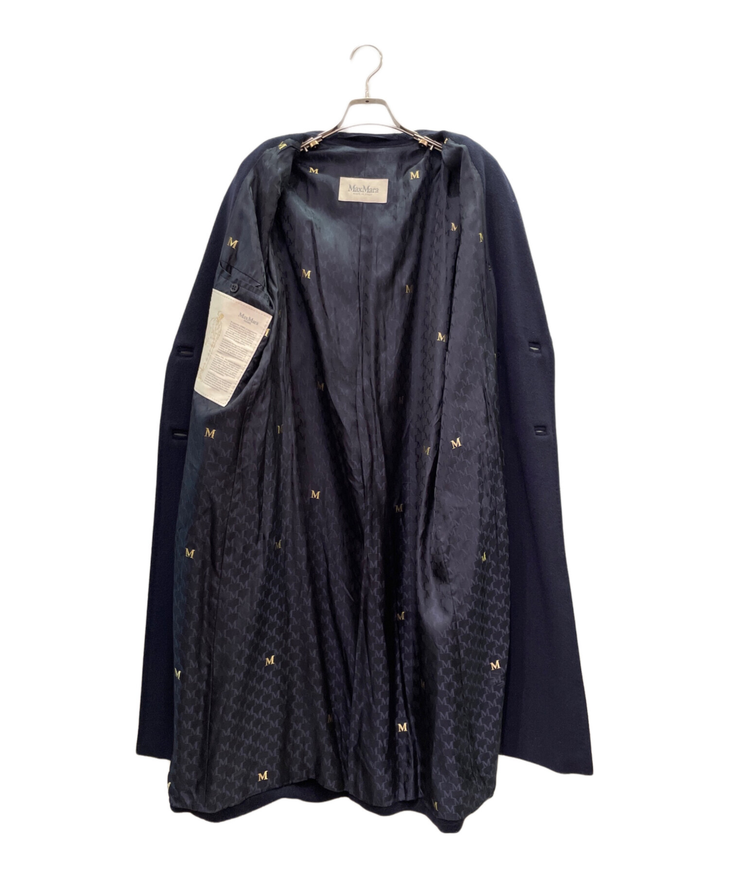 美品　マックスマーラ　ウール　カシミヤ混　フードコート　ネイビー 中古・古着通販】MaxMara (マックスマーラ) カシミヤ混 ロングコート