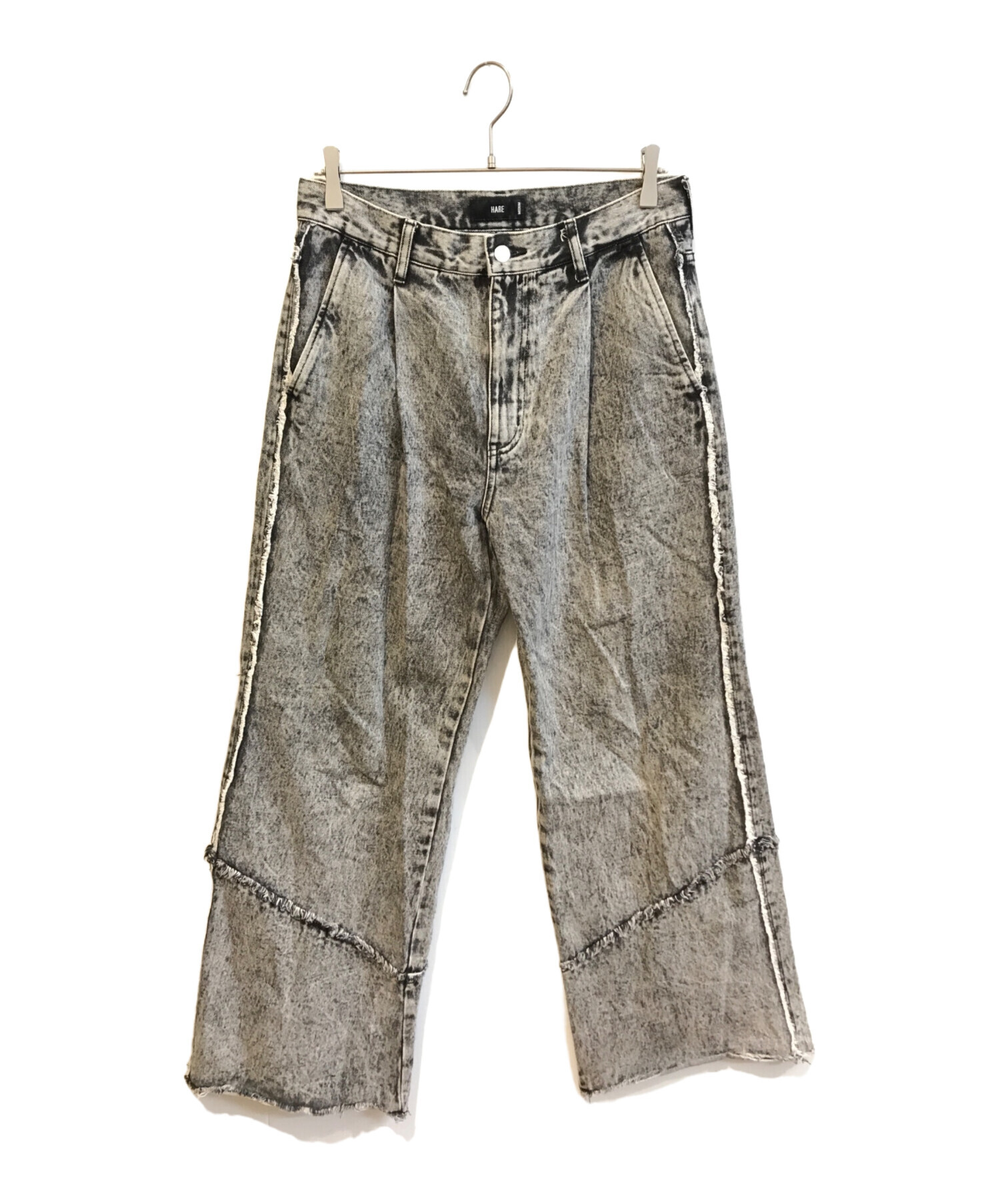 中古・古着通販】HARE (ハレ) コンバートフリンジデニムパンツ グレー