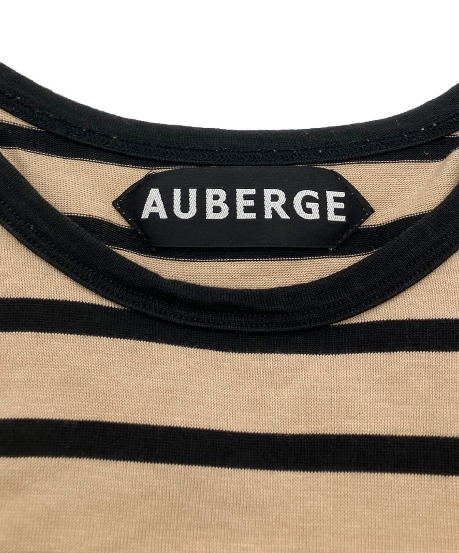 中古・古着通販】AUBERGE (オーベルジュ) ボーダーTシャツ ブラウン 