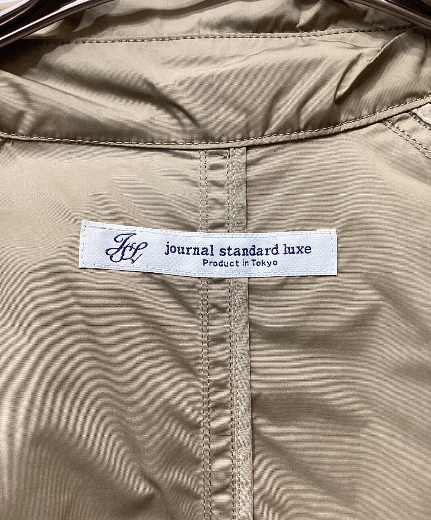 JOURNAL STANDARD LUXE タフタ フードトレンチコートベージュ 中古・古着通販】journal standard luxe (ジャーナルスタンダード