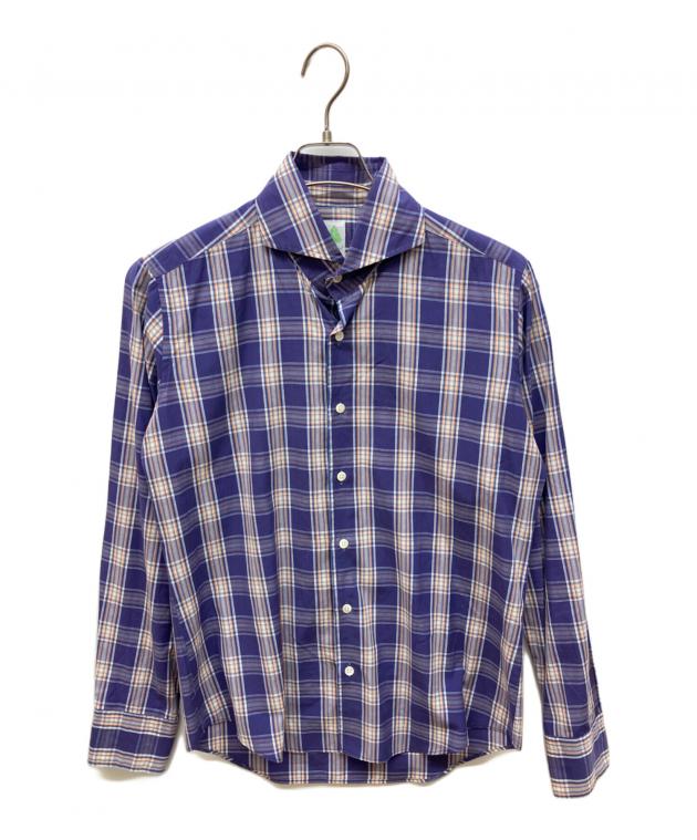 r*a様 フィナモレ FINAMORE チェック シャツ M 中古美品 中古・古着通販】Finamore (フィナモレ) チェックシャツ カッタウェイ