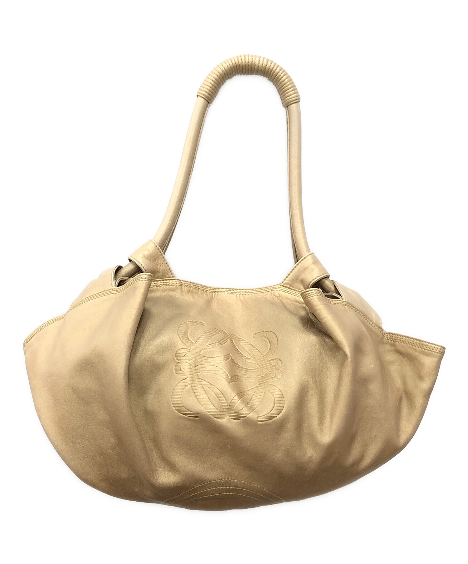 中古・古着通販】LOEWE (ロエベ) アナグラムハンドバッグ シャンパン 