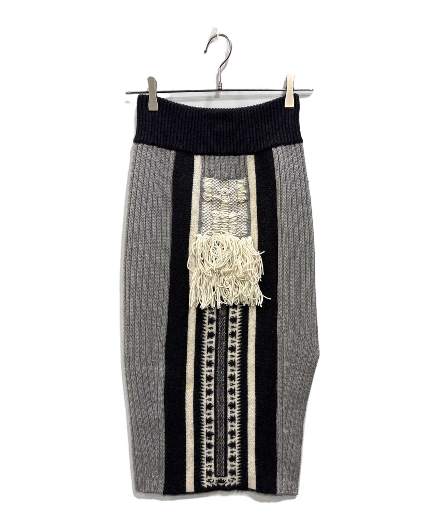 マメクロゴウチ　ニットロングスカート　近年 中古・古着通販】mame kurogouchi (マメクロゴウチ) ケーブルステッチ