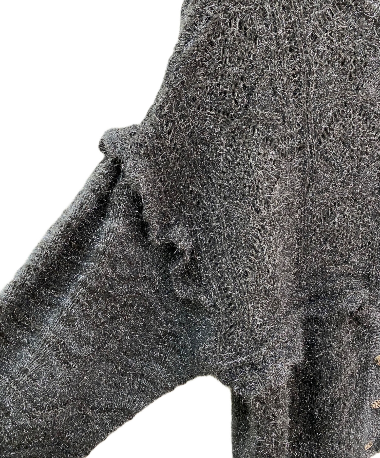 中古・古着通販】MUVEIL (ミュベール) ラメパッチワークカーディガン