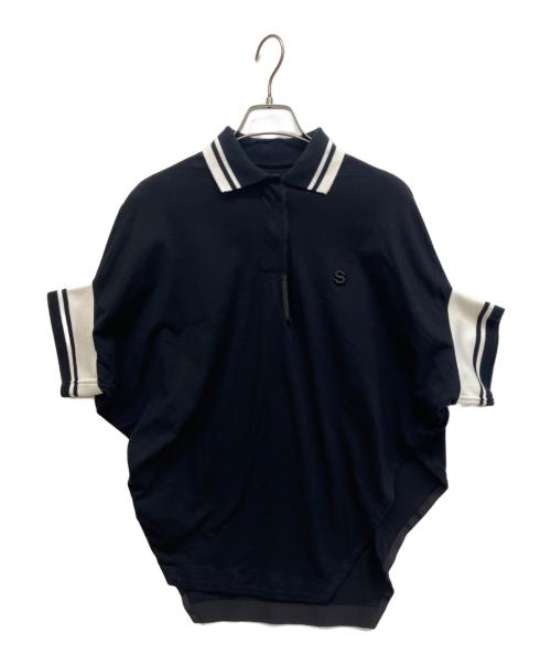 中古・古着通販】sacai (サカイ) Jersey Polo Shirt ブラック×ホワイト