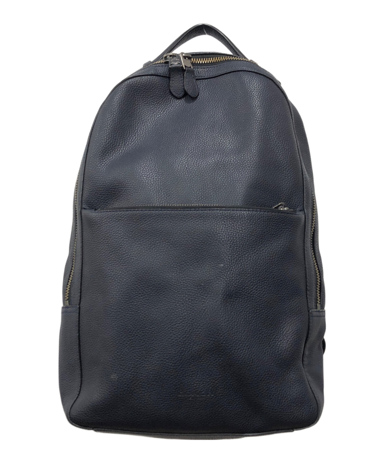 中古・古着通販】COACH (コーチ) レザーリュック ネイビー サイズ:下記 