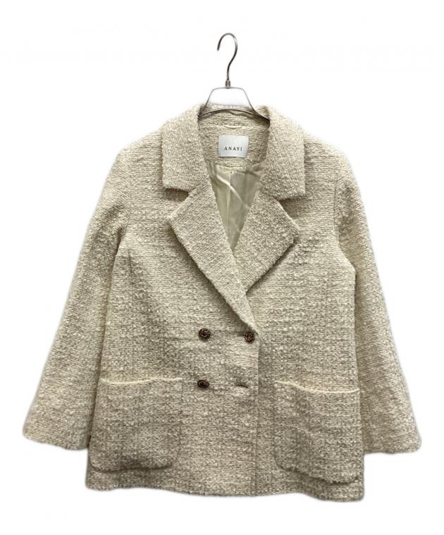 中古・古着通販】ANAYI (アナイ) ラメツイードテーラーダブルコート