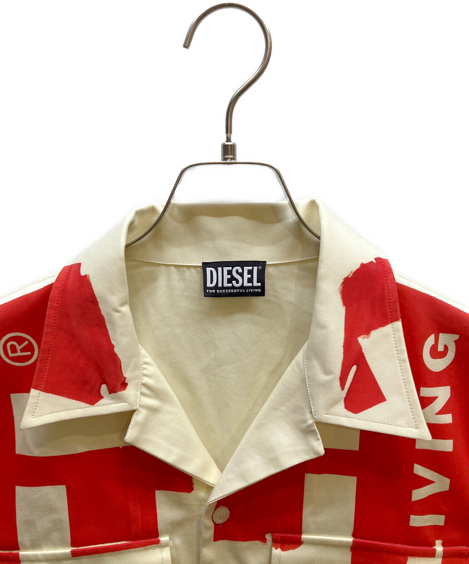 DIESEL半袖シャツ 新品未使用タグ付き 中古・古着通販】DIESEL (ディーゼル) 半袖シャツ レッド サイズ:S