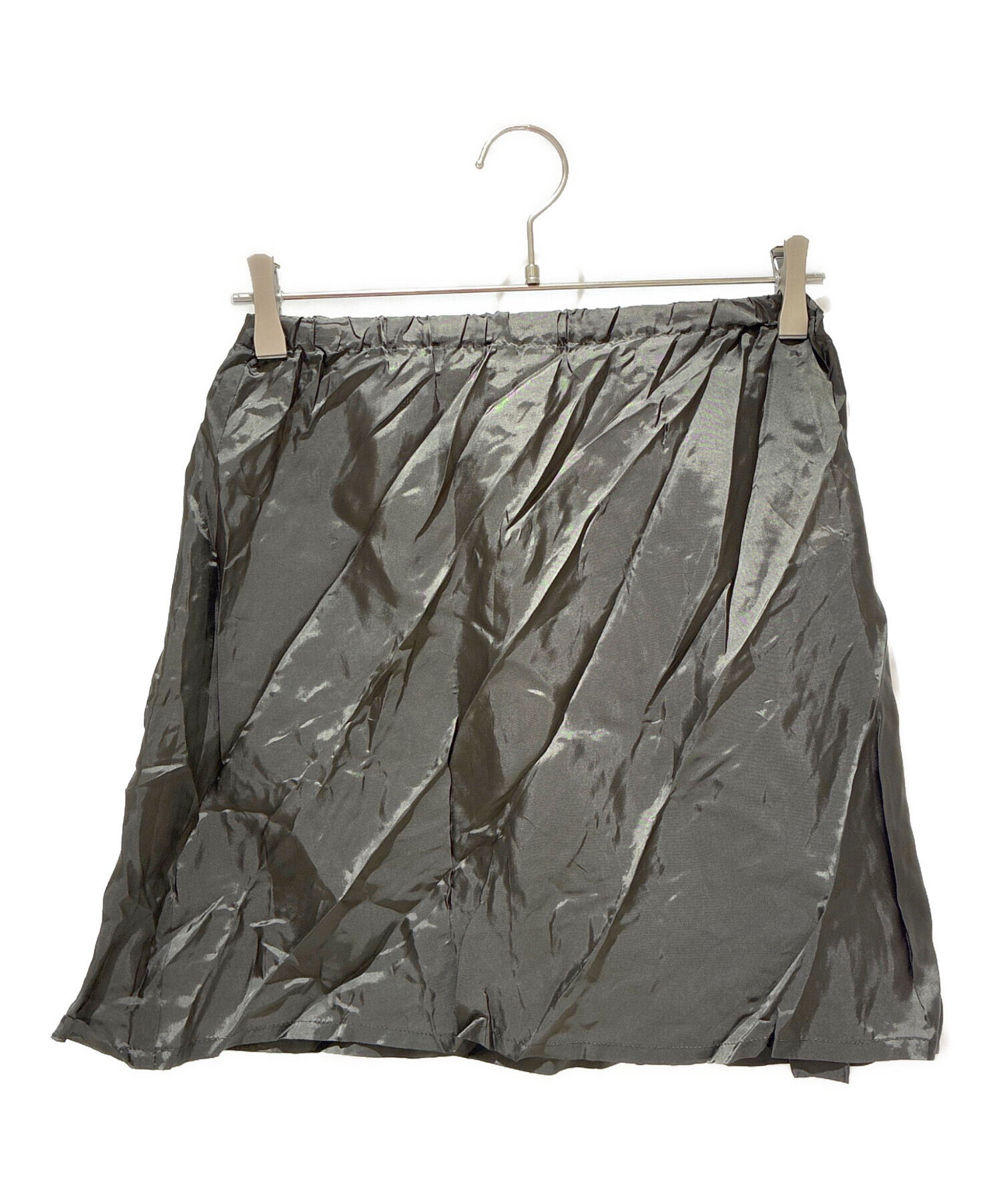 中古・古着通販】sacai (サカイ) Wool Melton Fringed Skirt グリーン