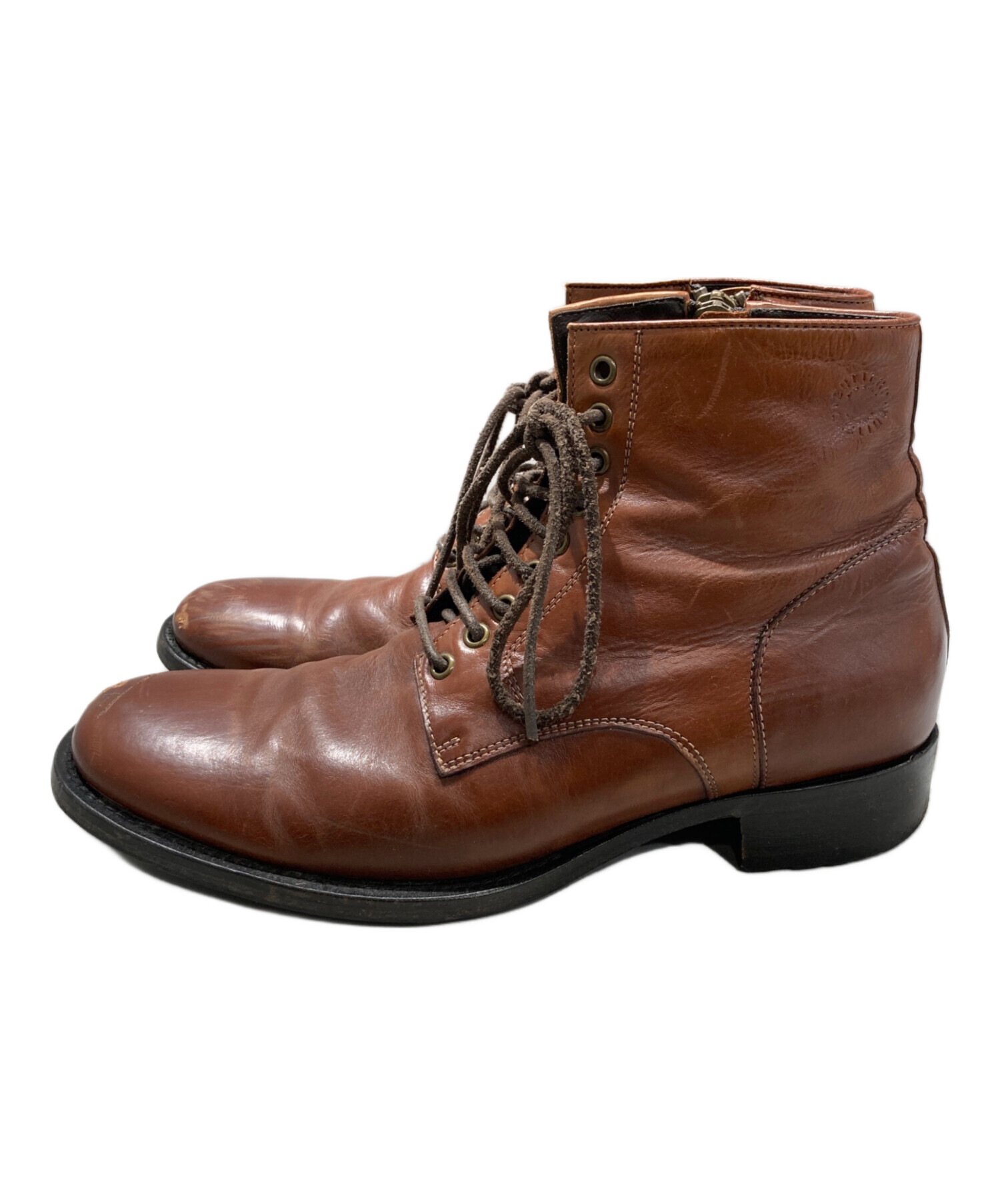 BUTTERO サイドジップブーツ レースアップ ブラウン ブッテロ イタリア製 BUTTERO サイドジップブーツ レースアップ ブラウン ブッテロ