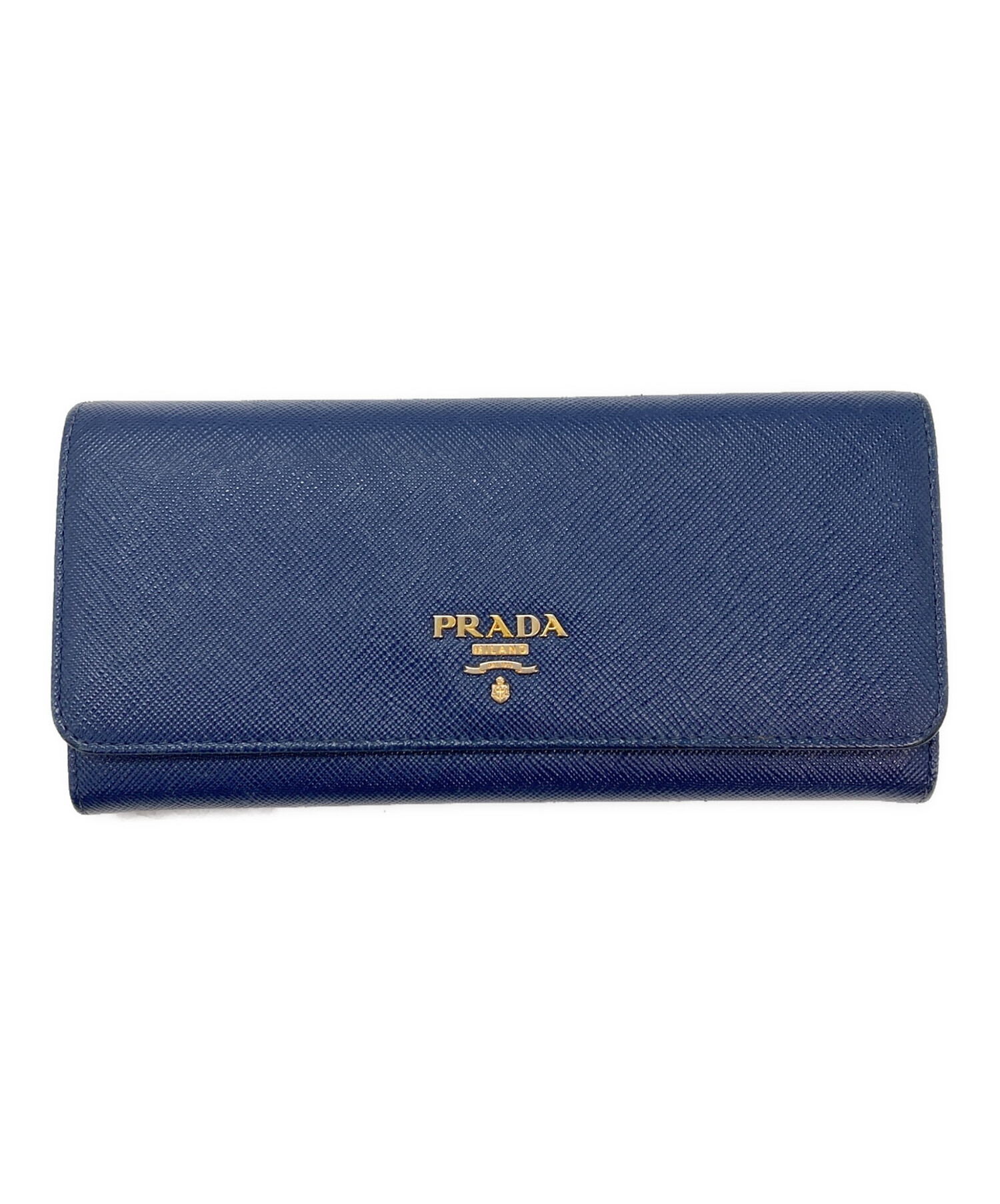 PRADA ネイビー 長財布 PRADA ネイビー レザー 長財布