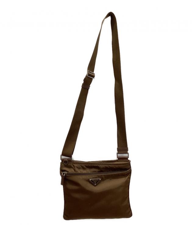 中古・古着通販】PRADA (プラダ) ナイロンショルダーバッグ ブラウン