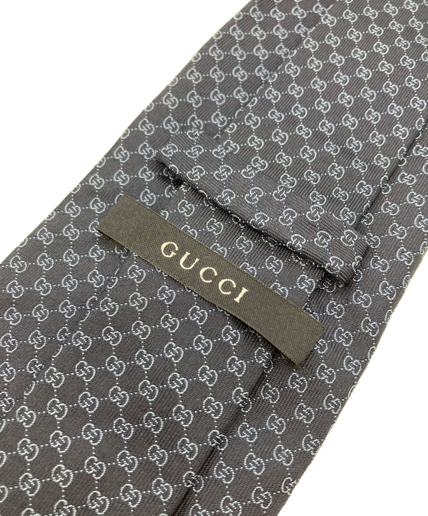中古・古着通販】GUCCI (グッチ) GG柄シルクネクタイ ネイビー サイズ