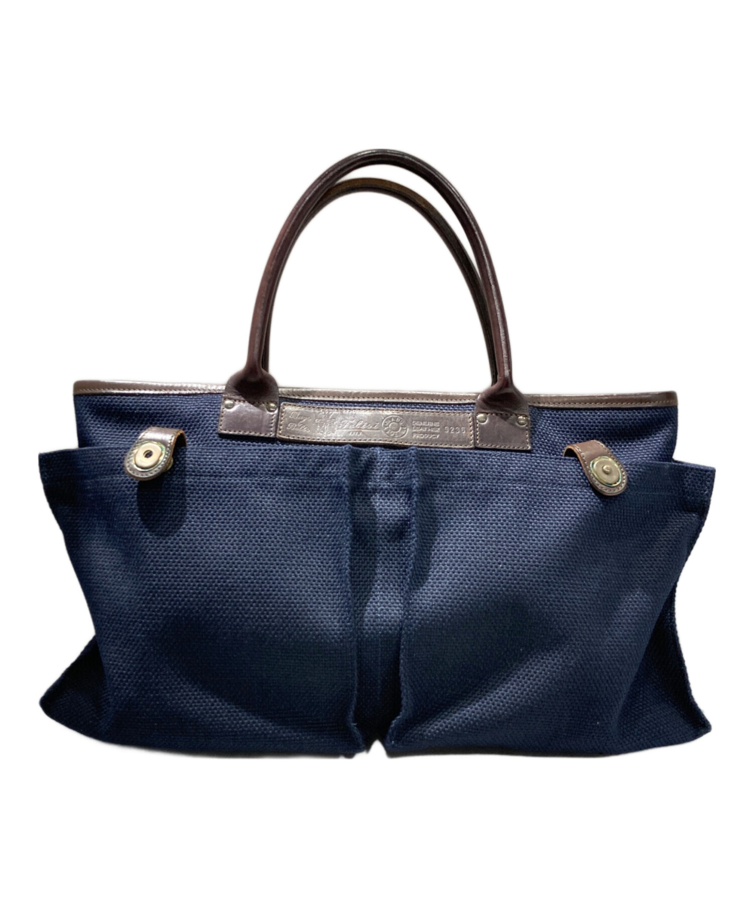 フェリージ　トートバッグ　ネイビー　希少品 フェリージ バッグ ナイロン×バケッタレザー ビジネストート