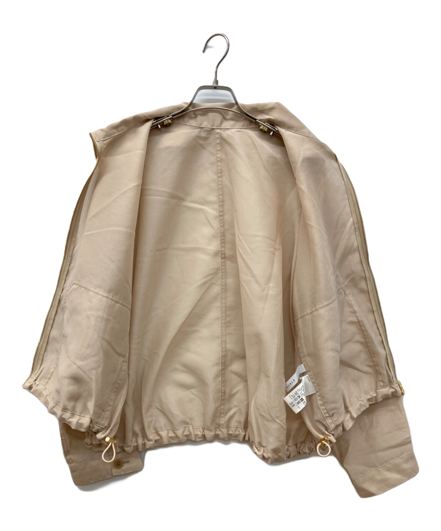 NOBLEミルキーシアースタンドカラーパーカーブルゾン ベージュ　38 ミルキーシアースタンドカラーパーカーブルゾン | ノーブル(Noble